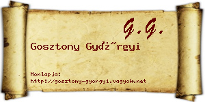 Gosztony Györgyi névjegykártya