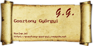 Gosztony Györgyi névjegykártya