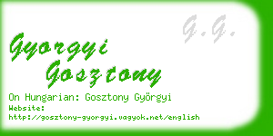 gyorgyi gosztony business card
